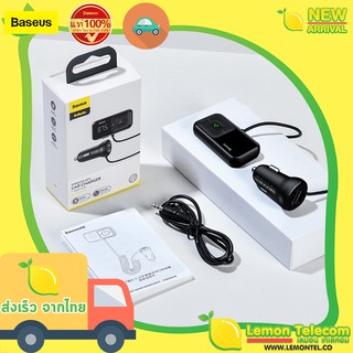 อุปกรณ์รับสัญญาณบลูทูธในรถยนต์ Baseus รุ่นT Typed s-16 MP3 Bluetooth FM Transmitter สามารถใส่ SDcard English/Chinese V.