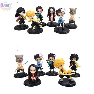 โมเดลฟิกเกอร์ Demon Slayer PVC Tanjirou Nezuko Zenitsu Inosuke@ST-BA1-SHCYC7694 6 ชิ้น