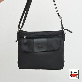 แตงโม (SUIKA) - กระเป๋าสะพายข้าง multi-zip travel bag สีดำ  (PR.B-60100)