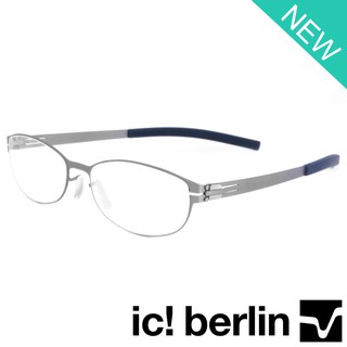 Ic Berlin แว่นตา รุ่น 028 C-3 สีเงิน กรอบเต็ม ขาข้อต่อ ไม่ใช้น็อต วัสดุ สแตนเลส สตีล (สำหรับตัดเลนส์) Eyeglasses