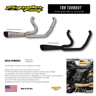 ฟรีส่งผ่อน0% TBR Turnout 2into1 Exhaust สำหรับ Softail M8 และ Touring M8