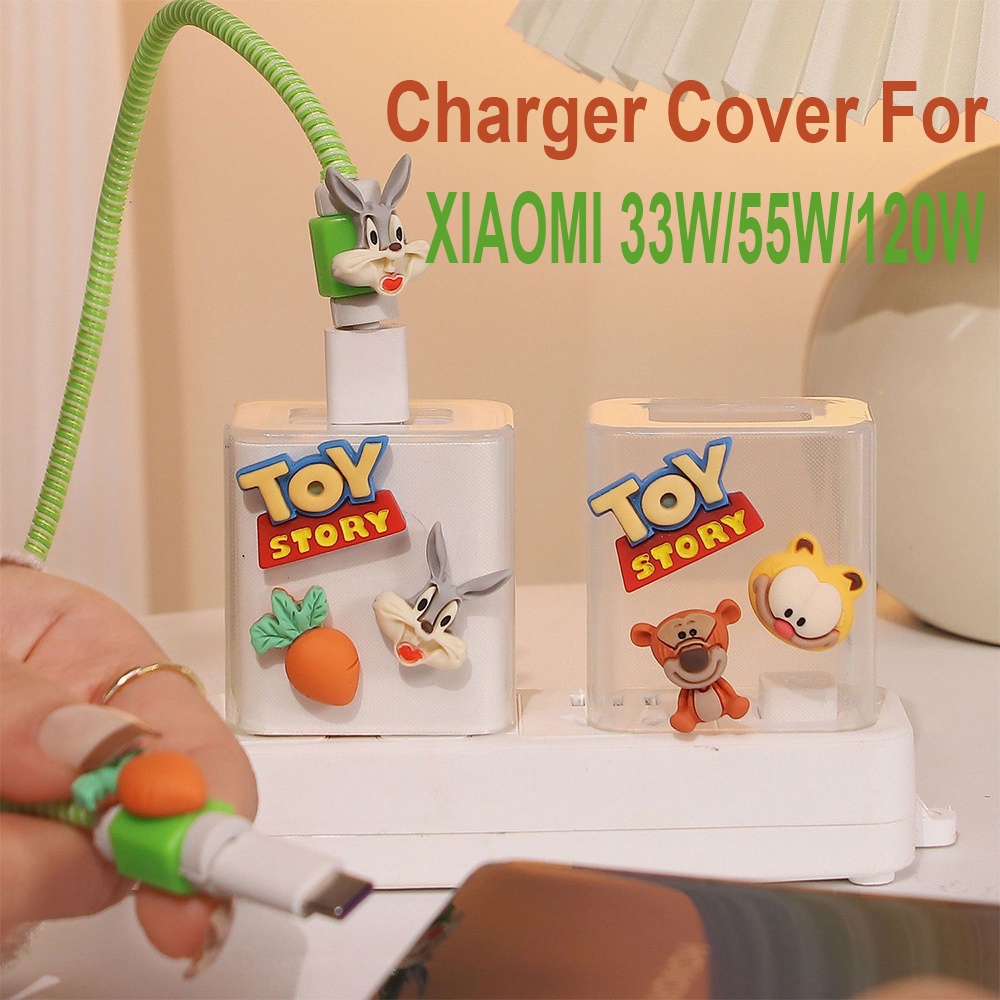 ชุดเครื่องชาร์จพร้อมตัวป้องกันสายไฟม้วนเก็บสายเข้ากันได้สําหรับ XIAOMI 33W 45W 55W 120W MDY-13-EE สี