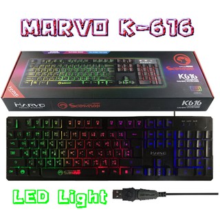 Marvo คีย์บอร์ดเกมมิ่ง คีย์บอร์ดมีไฟ Keyboard Gaming รุ่น K616