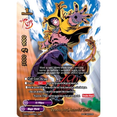 English Buddyfight Demon Lord, Asmodi "Re:B" S-BT07/0002EN (RRR) FOIL