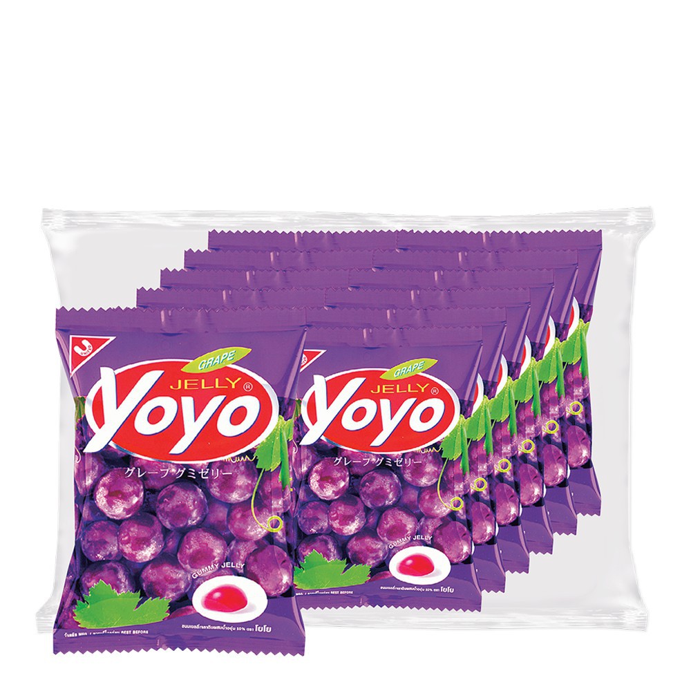 Yoyo โยโย่ เยลลี่องุ่น ขนาด 20กรัม ยกแพ็ค 12ถุง Jelly