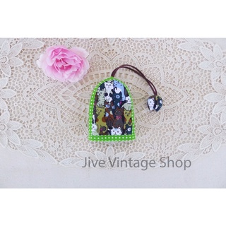 Handmade key cover ลายน้องแมว ซองเก็บกุญแจ กุญแจบ้าน กุญแจรถ นิ่มๆ ทำจากผ้า cotton 100% แต่งด้วยตุ้มดอกไม้ค่ะ