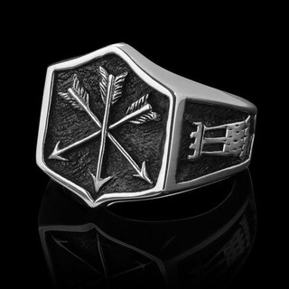 European and American luxury mens fashion jewelry Eros arrow bow and arrow ring vintage wedding ring fine jewelry for men