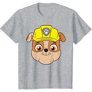 เสื้อยืดผู้ เสื้อยืดคอกลม แขนสั้น ผ้าฝ้าย พิมพ์ลาย PAW Patrol RUBBLE Face แฟชั่นฤดูร้อน สําหรับผู้ชาย S-5XL