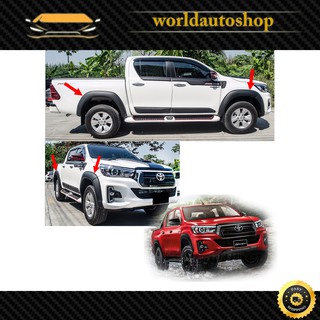 คิ้วล้อ ทรงเรียบ 6 นิ้ว ทรง TRD ใส่ตัวยกสูง โตโยต้า ไฮลัค รีโว้ ล็อคโค สี ดำด้าน Hilux Revo Rocco Toyota ปี2018-2019