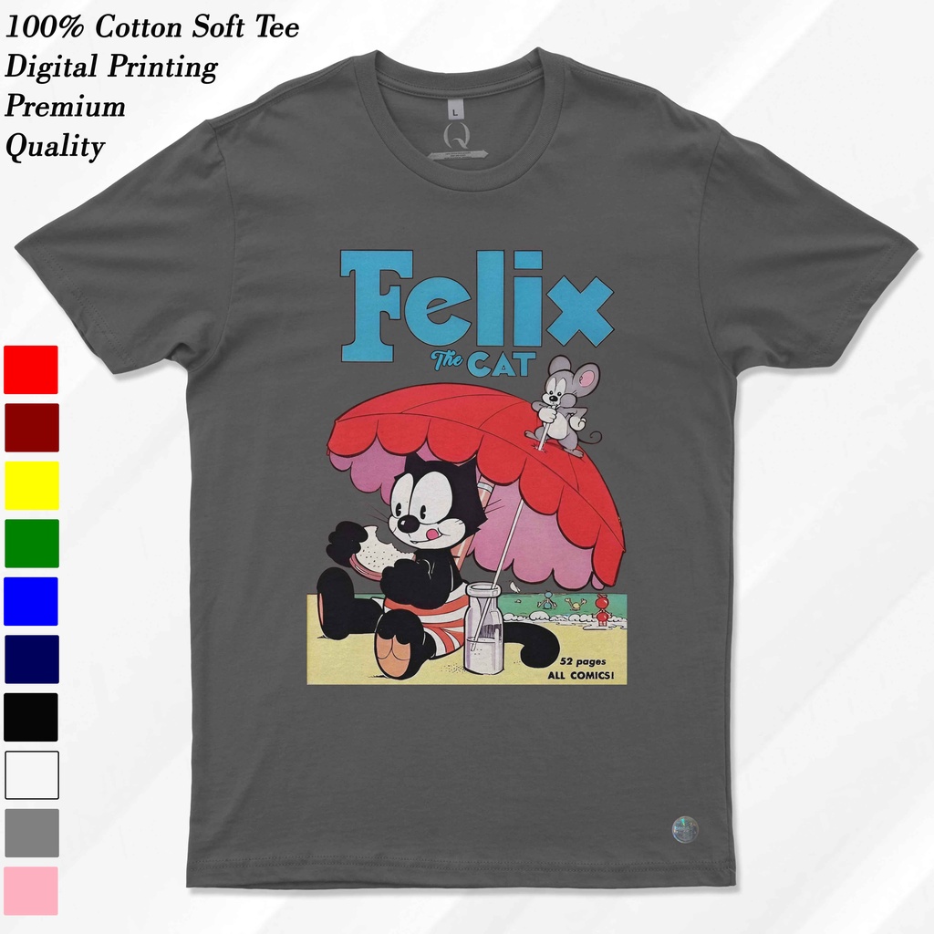 เสื้อยืด พิมพ์ลายการ์ตูนอนิเมะ Felix THE CAT สไตล์วินเทจ สําหรับเด็กผู้ชาย และเด็กผู้หญิง อายุ 1-10 ปี FTC1