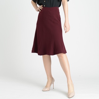 GSP กระโปรง สีแดงเข้ม บานพอดี ยาวถึงเข่่า BUSINESS SKIRT COLOR (SQ15MR)