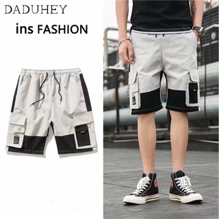 DaDuHey🔥 Summer Japanese Color Matching Functional Workwear Shorts Mens plus Size Loose Casual Fashion Brand Sports Shorts