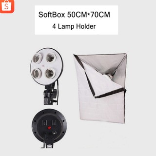 โคมไฟสตูดิโอ ซอฟบอค 50x70cm  photographic equipment 50x70cm Softbox E27 Lamp Holder 4หัว