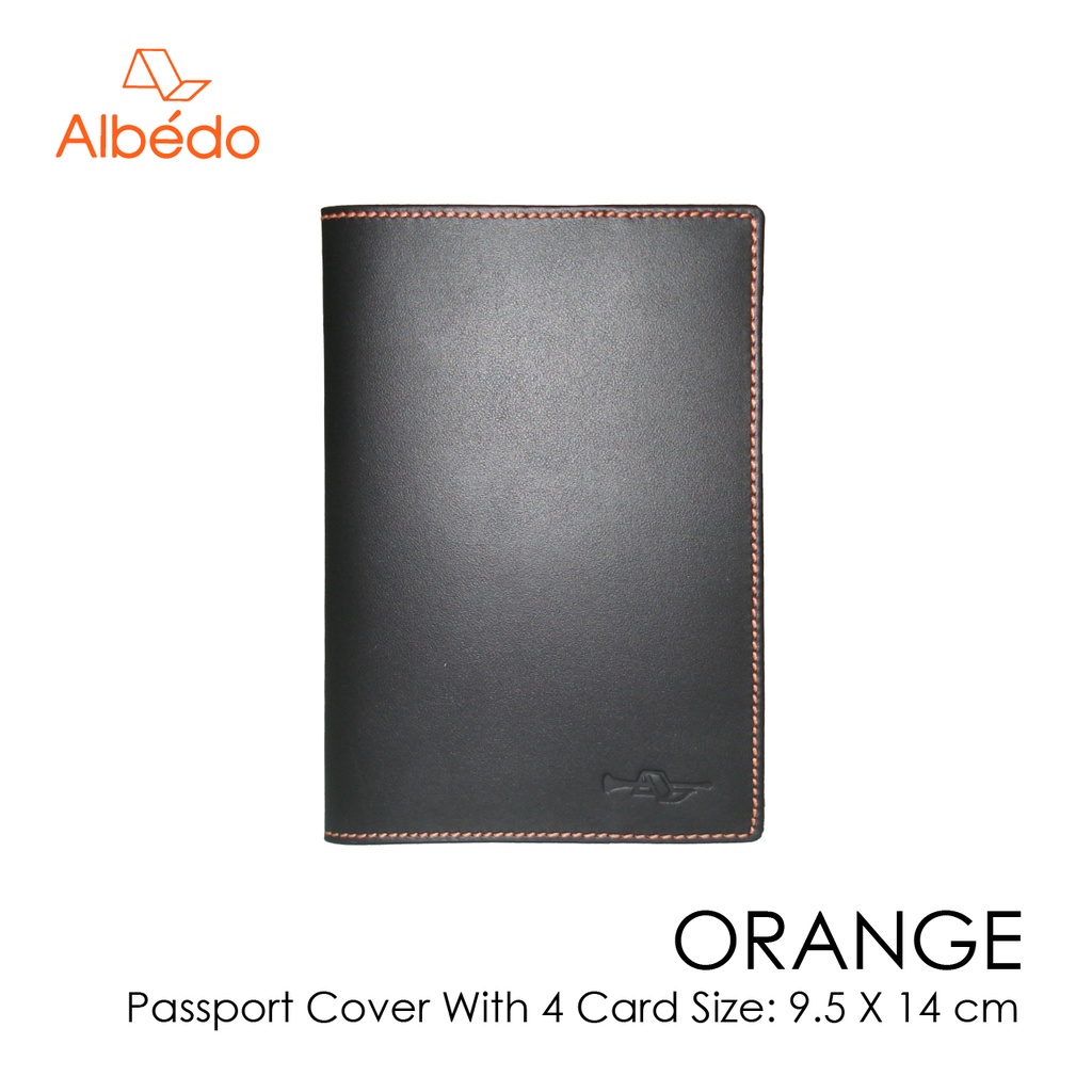 [Albedo] ORANGE PASSPORT COVER WITH 4 CARD กระเป๋าใส่พาสปอร์ต/ที่ใส่