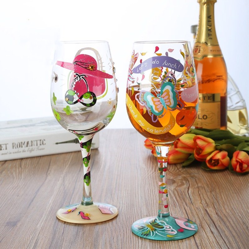 1pcs Christmas Colored Glass Mugs Crystal Red Wine Glasses Goblet Birthday Gifts Wedding Supplies Gl