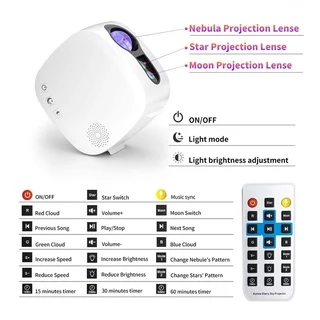 Sky projector โปรเจคเตอร์ดวงดาว ไฟดาว ไฟกลางคืน พร้อมเพลงบลูทูธ โคมไฟโปรเจคเตอร์ Star Sky Galaxy Pro