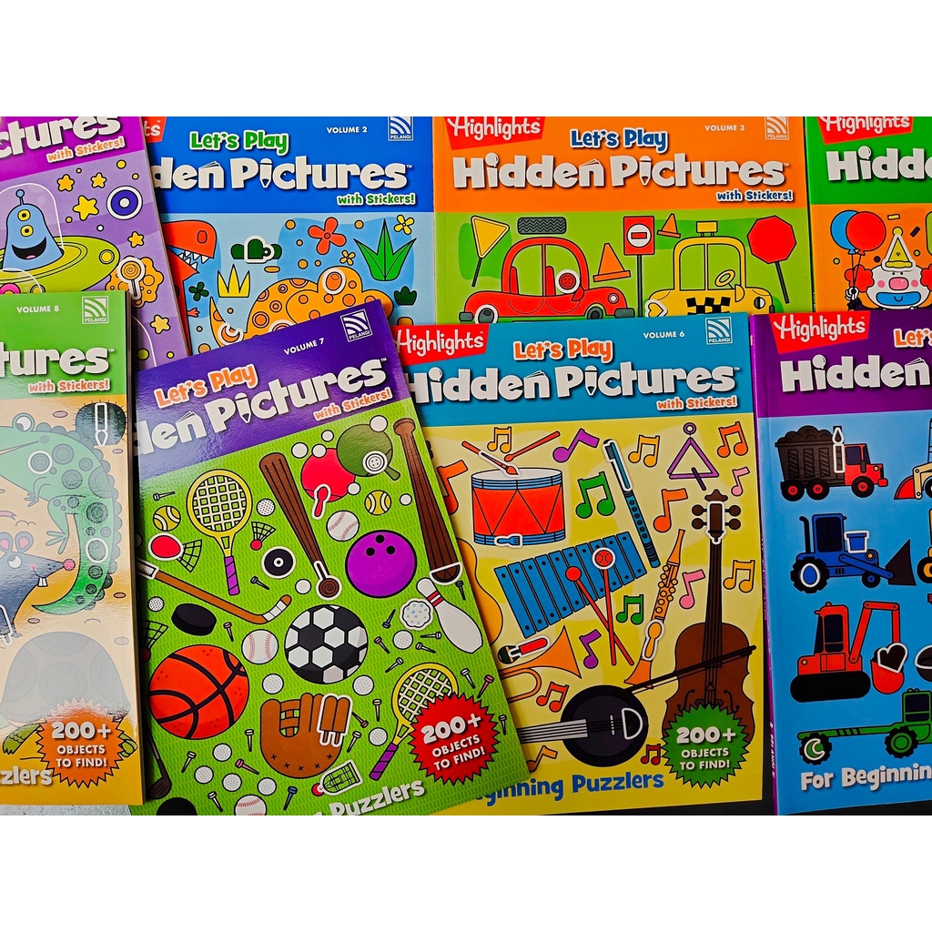 (อนุบาล-ป3) หนังสือกิจกรรม Let's Play Hidden Pictures with Stickers books1-8