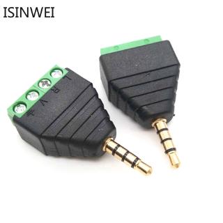 3.5mm Jack Headphone Plug Four-node Male Stereo Solderless Connector Audio Head To Terminal Plug