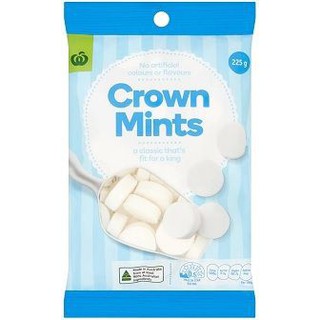 Woolworths Crown Mints 225gm  Woolworths Crown Mints 225gm