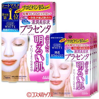 มาร์ค Kose Cosmeport Clear Turn White Mask-Hyaluronic Acid (ชนิดไม่ต้องล้างออก) 5แผ่น