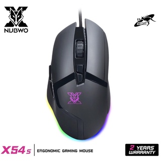 NUBWO เมาส์เกมมิ่ง X54S MACRO มีไฟ RGB ปรับ DPI ได้ ใช้งานง่าย เหมาะสำหรับเล่นเกมส์ ของแท้ รับประกัน 2 ปี