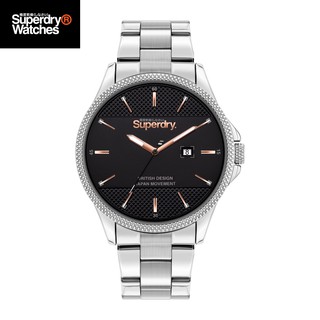 Superdry นาฬิกาข้อมือผู้ชายสายสแตนเลส Hoxton Date รุ่น SYG281BSM