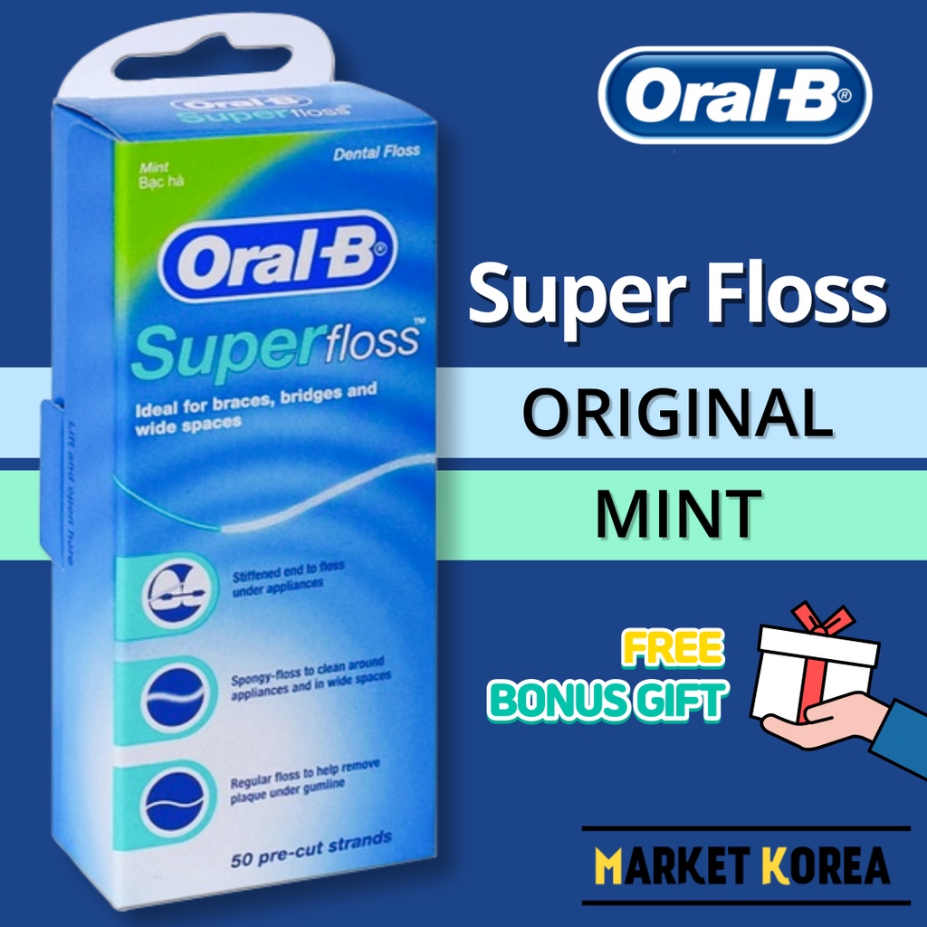 ไหมขัดฟัน ORAL B SUPER Floss MINT 50 ชิ้น