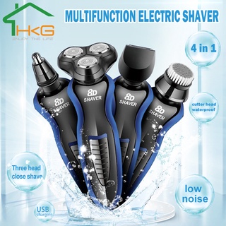 HKG✨New✨Electric Shaver ที่โกนหนวดไฟฟ้า เครื่องโกนหนวด 8D 3 in 1 เครื่องโกนหนวดไฟฟ้า ชาร์จ USB กันน้ํา แห้งเร็ว สําหรับผู้ชาย