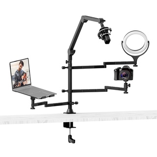 ขายึดแขนบูมสำหรับ Youtuber Live Streaming กล้อง DSLR โทรศัพท์มือถือ Overhead Shoot Video Studio Stand Bracket