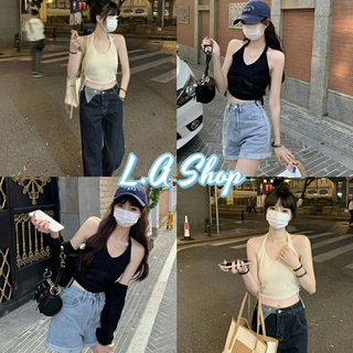 L.A Shop ​พร้อมส่ง  เสื้อคล้องคอไหมพรม ดีเทลเว้าหลัง มีสายรูดข้างๆปรับสั้นยาวได้ "0981"