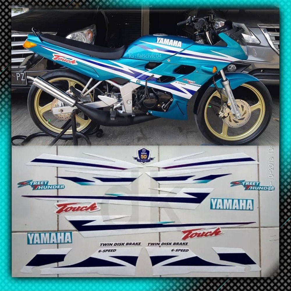 HIJAU MESIN Yamaha Touch Green Striping Glossy เคลือบด้านเคลือบเงาเครื่องตัด