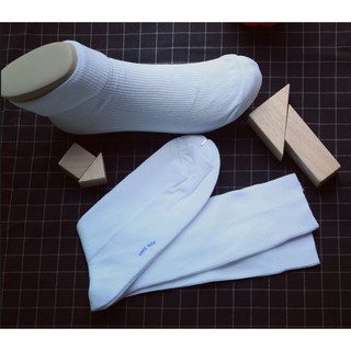 Dsox ถุงเท้านักเรียนไนล่อนข้อยาว สีขาว (แพ็ค6) White School Socks 6 pairs pack