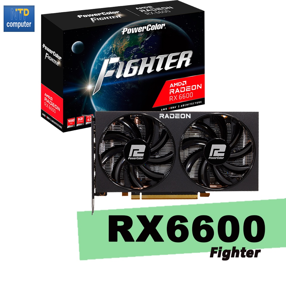 การ์ดจอ POWERCOLOR AMD Radeon RX 6600 Fighter 8GB GDDR6 128-bit ของใหม่ ...