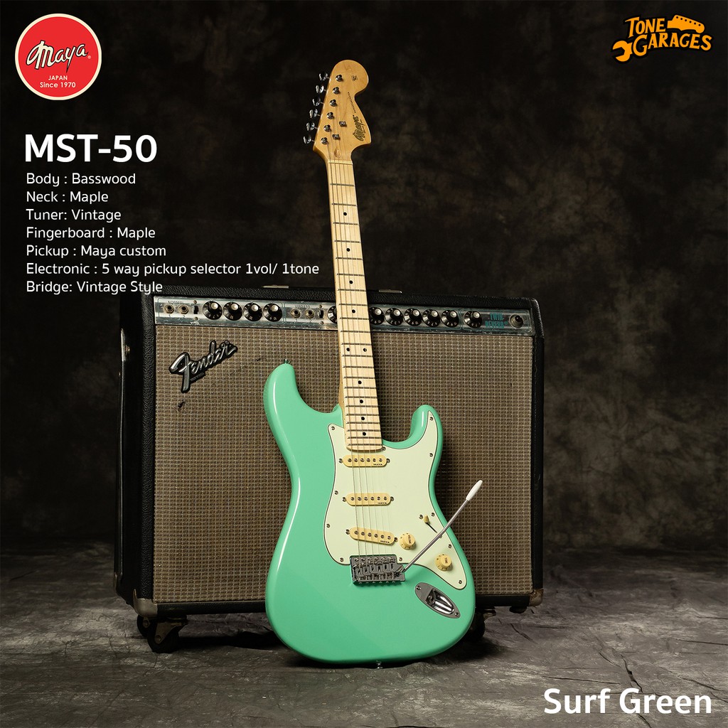 Maya Guitar MST-50 กีต้าร์ไฟฟ้า มายา ทรง Strat SSS สี Surf Green (SG)