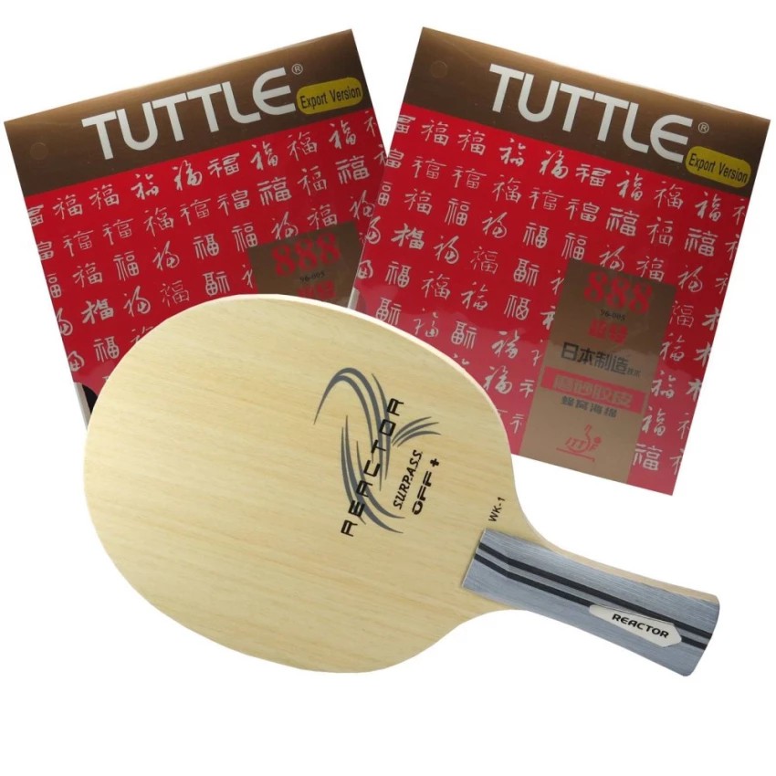 pingpongsport ไม้ปิงปอง REACTOR WK-1 ด้ามหางปลา + ยางปิงปอง TUTTLE 888 2 ด้าน