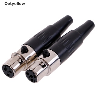 Qetyellow ปลั๊กเชื่อมต่อไมโครโฟน Xlr 3 4 Pin ตัวเมีย ขนาดเล็ก สําหรับไมค์ 1 ชิ้น