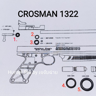 ยางโอริงชุดซ่อม CROSMAN 1322 รวม5ชิ้น