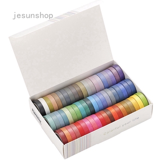 Jesunshop เทปวาชิ หลากสีสัน สำหรับตกแต่งสแครบบุ้ค จำนวน 60 ม้วน