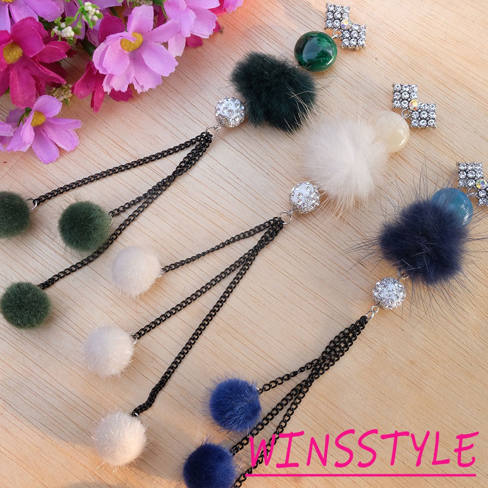 BDP00075 ปอมปอม CGWS เข็มกลัดสร้อยคอขนนก Hijaber