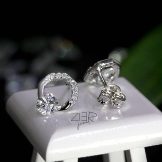 ต่างหูเงินแท้ 925 ประดับพลอยCZ Earring Silver 925 With Cubic Zirconia-(E27180232)