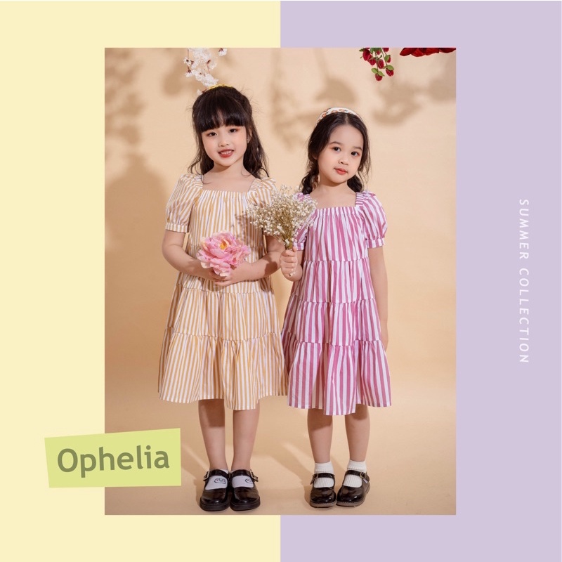 [LITTLE PINK] OPHELIA DRESS - ชุดเดรสคอยางยืด 3 ชั้นของเด็กผู้หญิง