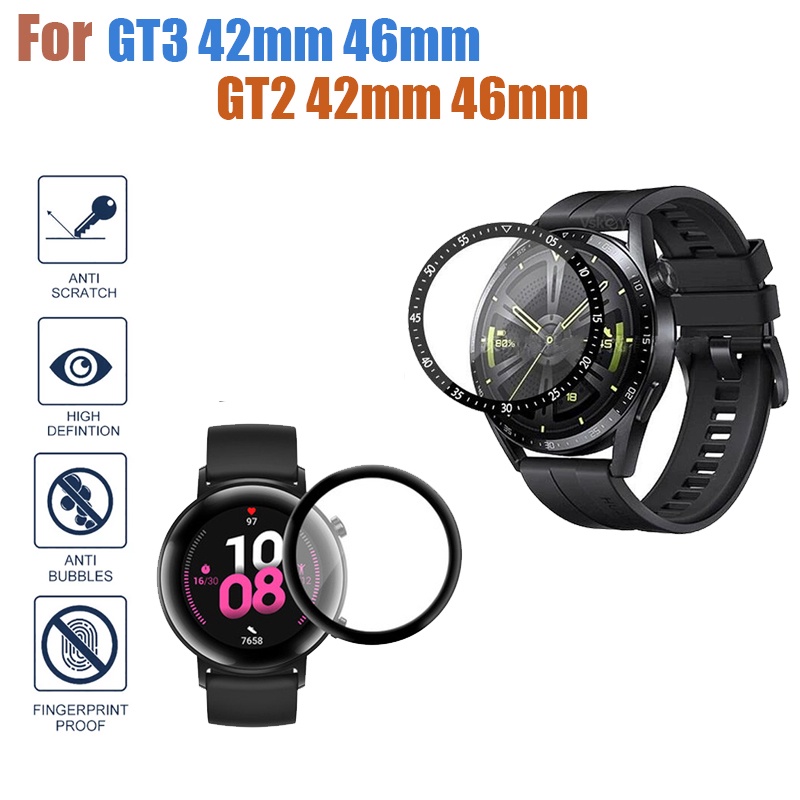 สำหรับ Huawei Watch GT3 GT2 42mm 46mm ปกป้องหน้าจอ Smart Watch คลุมทั้งหมด HD Soft Glass Film