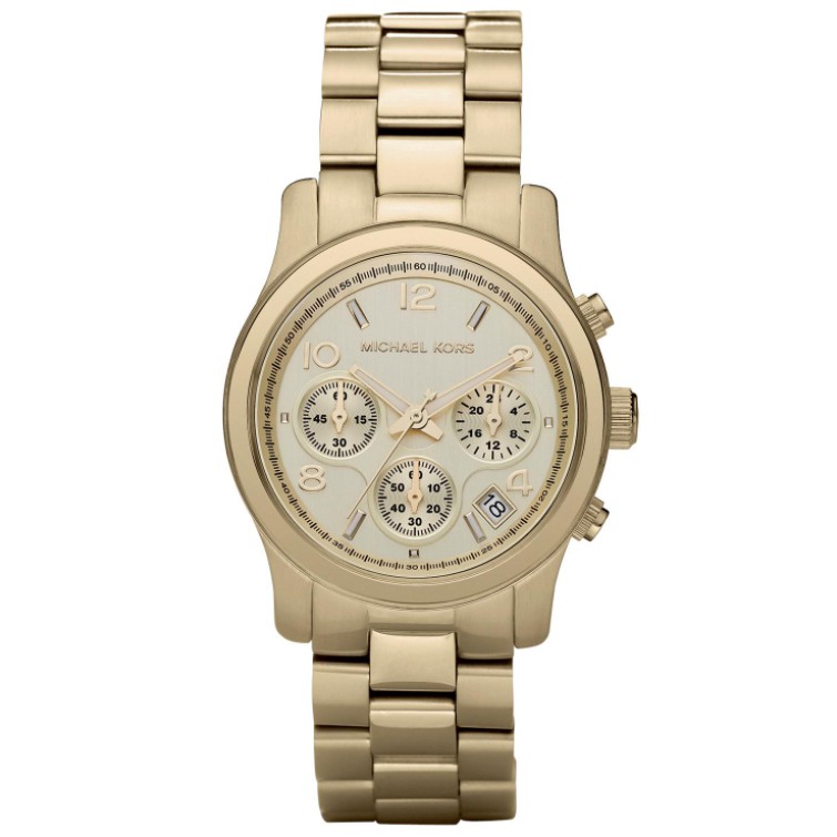 Michael Kors นาฬิกาข้อมือผู้หญิง Runway Midsized Chronograph - Gold รุ่น MK5055