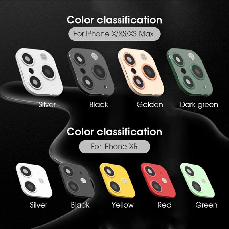 เลนส์กล้องฝาครอบ Protector สําหรับ iPhone X Xs Max XR เปลี่ยน iPhone 11/ 11Pro/ 11 Pro Max เลนส์ด้านหลังปลอมสติกเกอร์ป้องกัน