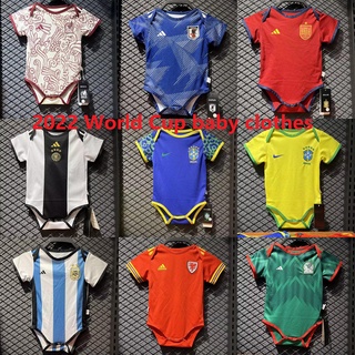 เสื้อกีฬาแขนสั้น ลายทีมชาติฟุตบอล Mexico Japan Spain Germany Brazil Argentina Colombia World Cup สําหรับเด็ก 2223