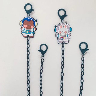 ใหม่สร้อยคอโซ่หน้ากากการ์ตูนหมีนักบินอวกาศอะคริลิคสร้างสรรค์