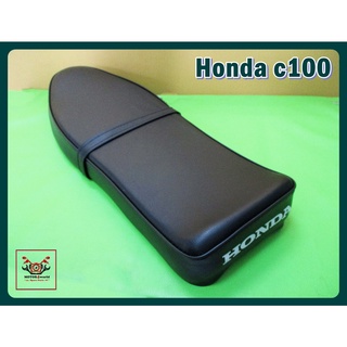 HONDA C100 "BLACK" COMPLETE DOUBLE SEAT // เบาะ เบาะมอแเตอร์ไซค์ สีดำ พร้อมสกรีนตัวอักษร HONDA สีขาว สินค้าคุณภาพดี