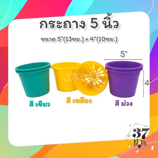 37POTS (สีA) ●ซื้อ 1 แถม 1● กระถางพลาสติก 5 นิ้ว