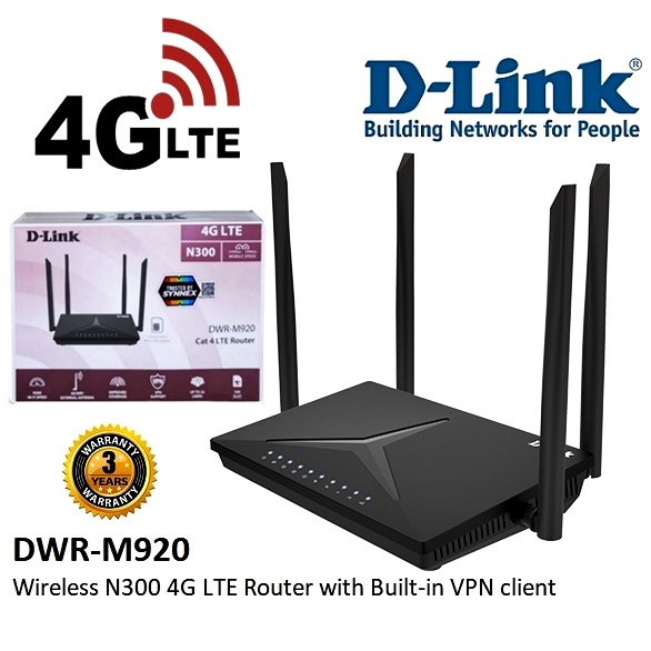 ⚡️เร้าเตอร์ใส่ซิม 4 เสา⚡️4G Router D-LINK (DWR-M920)(DWR-M930) 4G N300 LTE Router รองรับซิมทุกเครือข่ายในไทย 3y.