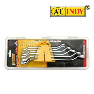 AT INDY Offset Ring Spanner Set (6pcs/set)ชุดประแจแหวน 2 ข้าง (เกรดA) NF14